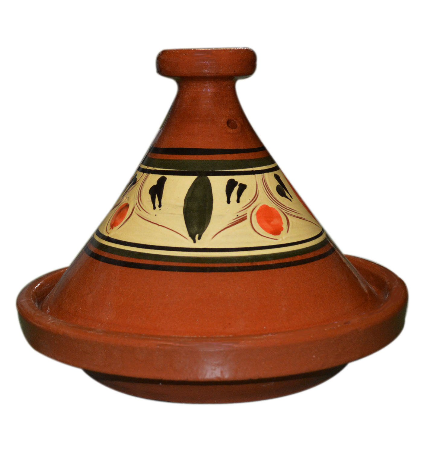 Moroccan Cooking Tagine Handmade Glazed Small 8 inches in diameter Traditional No Lead