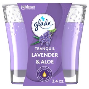 glade candle jar, air freshener, tranquil lavender & aloe, 3.4 oz