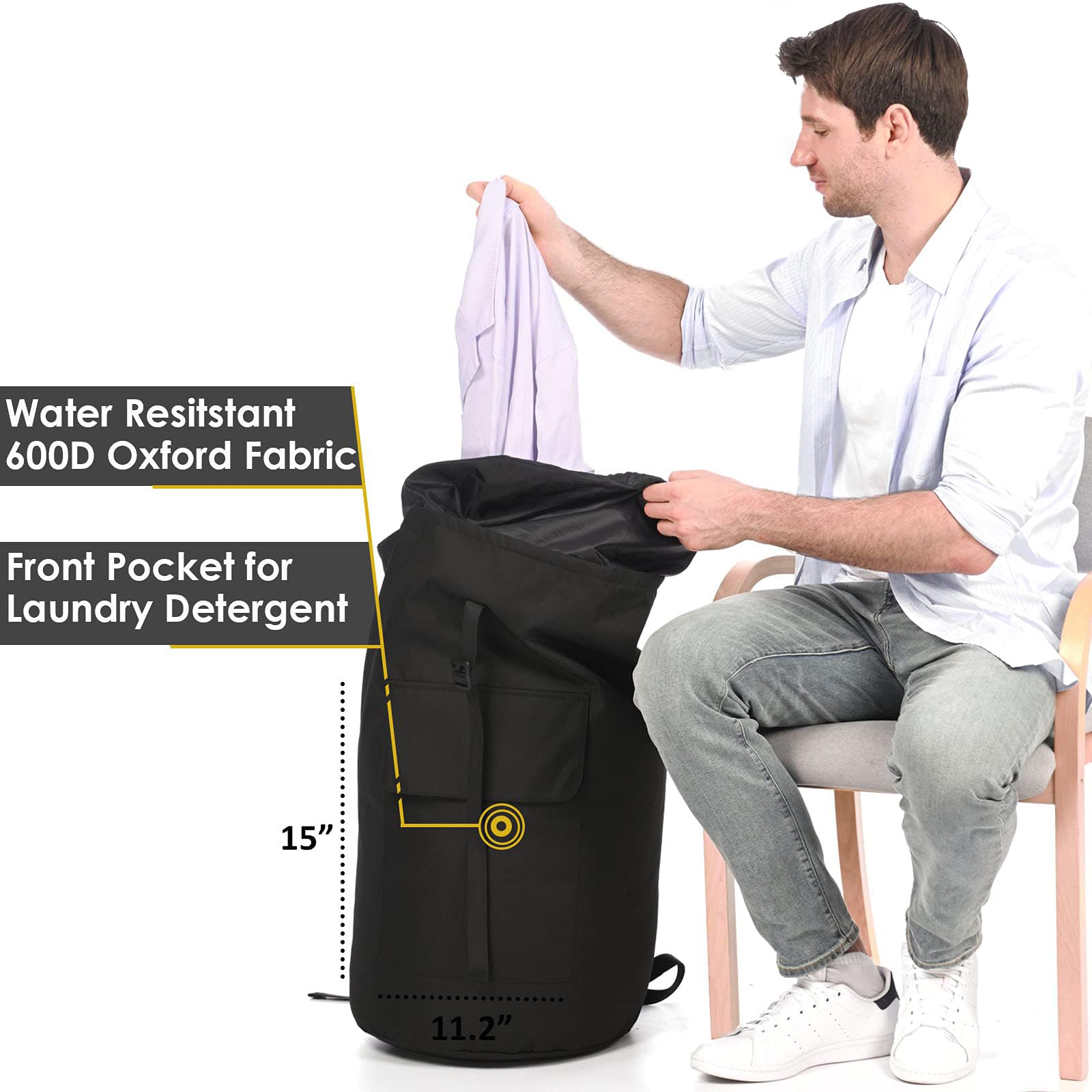 YFZHLIU Backpack Laundry Bag, 115L large laundry bag, laundry bagtravel,600D Oxford Fabric, Suitable for Traveling, Laundry, Student Dormitory, Heavy Duty Laundry Bag Backpack, XYD-0061