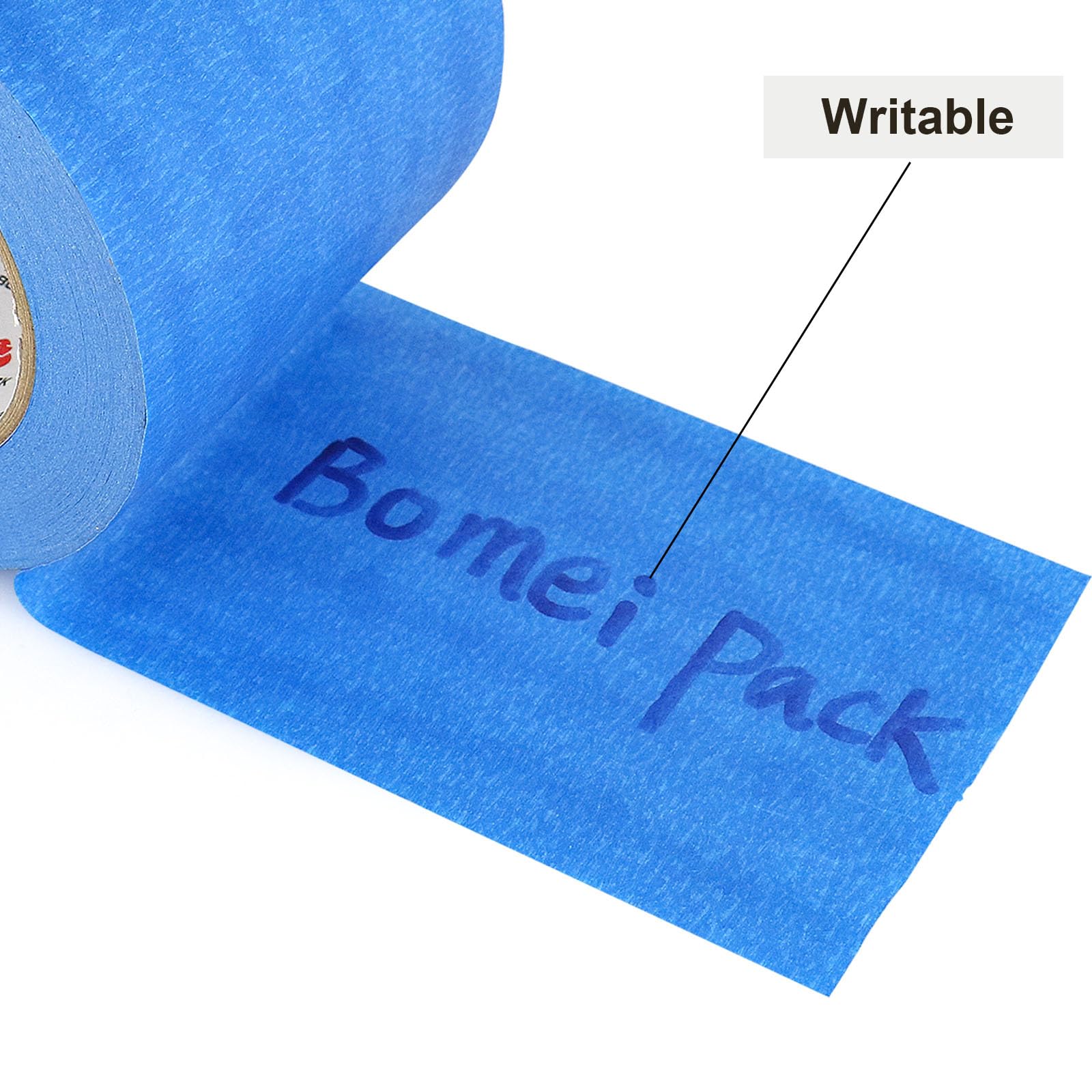 BOMEI PACK Wide Blue Painters Tape 4 Inches x 60 Yards, 3D Tape, 3D Printing Tape for Laser Cutting, 21-Day Clean Removal Wide Masking Tape