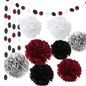 Graduation Party Decorations Maroon Black 2024/Burgundy Black Graduation Decorations 2024 Maroon Graduation/Burgundy Black Birthday Party Decorations Wedding