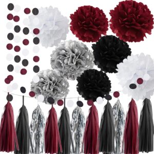 graduation party decorations maroon black 2024/burgundy black graduation decorations 2024 maroon graduation/burgundy black birthday party decorations wedding