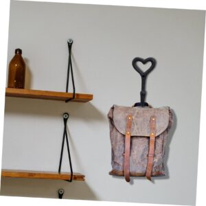 BUGUUYO 2Pcs Heart Wall Hooks Iron Decorative Coat Hooks for Hanging Coats Jackets and Accessories Stylish Wall Mounted Hooks for Home Decor and Organization