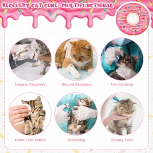 libfrnt Cat Cone Collar Soft, Cute Cat Donut Collar Adjustable Cat Recovery Collar Comfortable Elizabethan Cones to Stop Licking Anti-Bite Neck Cone for Cats Kittens Small Dogs After Surgery