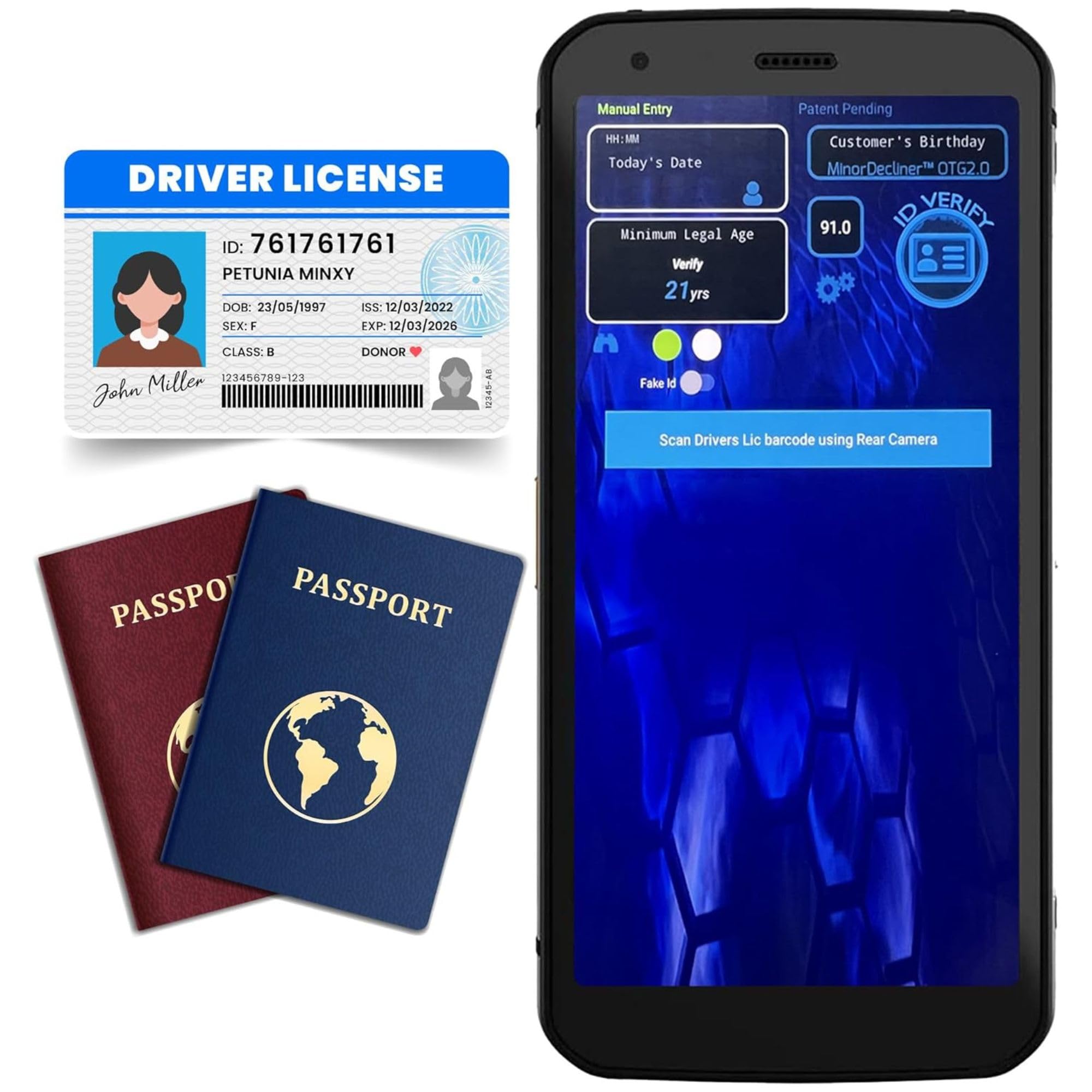 Mobile ID Scanner for Bars & Clubs - Easy to Use & Reliable ID Checker for Your Business That Detects Expired IDs & Underage Customers – Works in All 50 States - Includes Optional Fake ID Detection