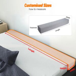 Custom Size Bed Gap Filler, Thick Mattress Extender, Personalised Size Bed Mattress Filler Wedge Close The Gap Between Headboard or Wall for Single/Double/King Bed, Removable and Washable Cover