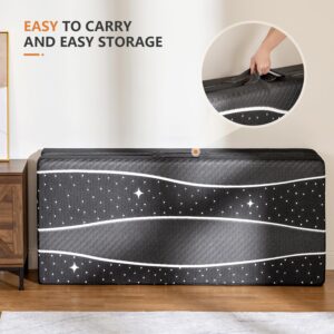 Sweetnight Portable Tri Folding Mattress Foldable - 4-inch Foldable Mattress with Removable & Breathable Cover | Comfy Soft Double-Sided Tri-Fold Mattress |Star Pattern （Full）