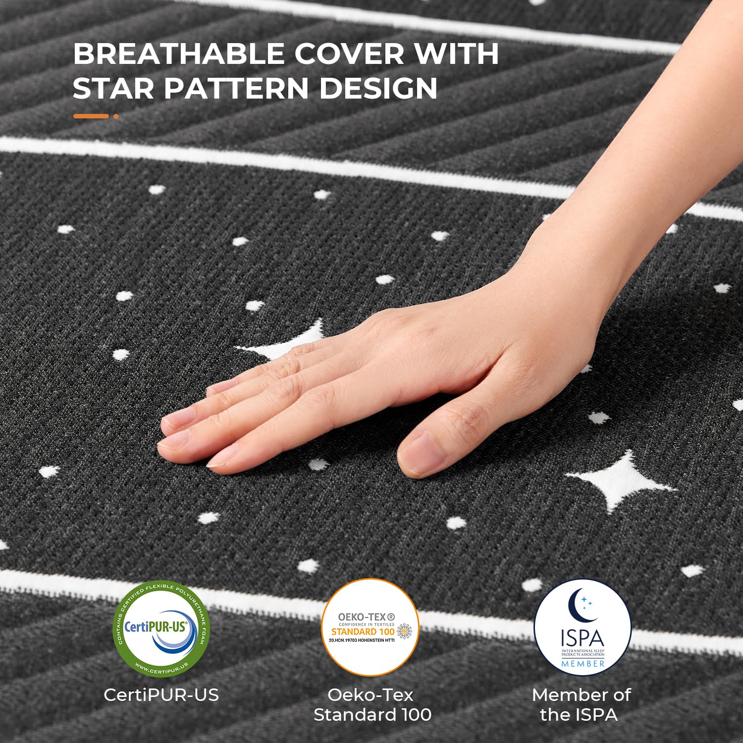 Sweetnight Portable Tri Folding Mattress Foldable - 4-inch Foldable Mattress with Removable & Breathable Cover | Comfy Soft Double-Sided Tri-Fold Mattress |Star Pattern （Full）