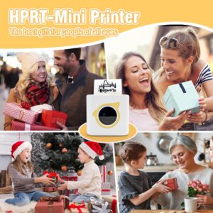 HPRT L8 Sticker Printer Mini Printer Portable Thermal Printer with 1Thermal Paper and 3 Sticker Rolls,Label Maker Machine for Pictures Printing,List,Study Notes,DIY,Receipts - Yellow