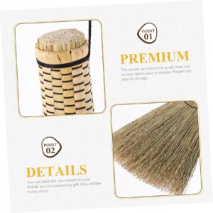 Garneck Household Old Fashioned Handle Duster Wedding Toddler Cleaning Supplies Small Whisk Brooms Hand-Made Corn Broom The Bed Artificial Child Sorghum Carpet Asia Mini Vietnam