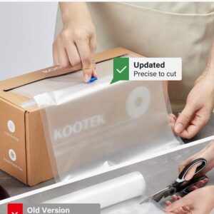 Kootek 11" x 150' Vacuum Sealer Bags Roll for Food with Cutter Dispenser, Commercial Grade Vacuum Seal Bags, BPA Free, Customized Size Food Bags for Storage, Meal Prep and Sous Vide