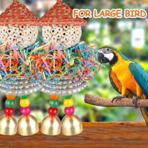 BBjinronjy Conure Toys,2PCS Bird Toys Parrot Foraging Shredder Hanging Toys Sola Balls with Bell for Small Parrots Parakeets Cockatiel Conures Love Birds Budgie Cage Toy