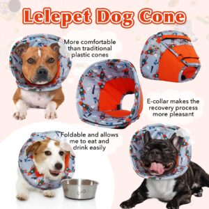 LeLePet Dog Cone Collar, Soft Dog Cone, Dog Cones for Meidum Dogs, Soft Cone for Dogs After Surgery, Dog Cone Alternative, Adjustable Dog Recovery Cone to Prevent Licking, Elizabethan Collar for Dogs