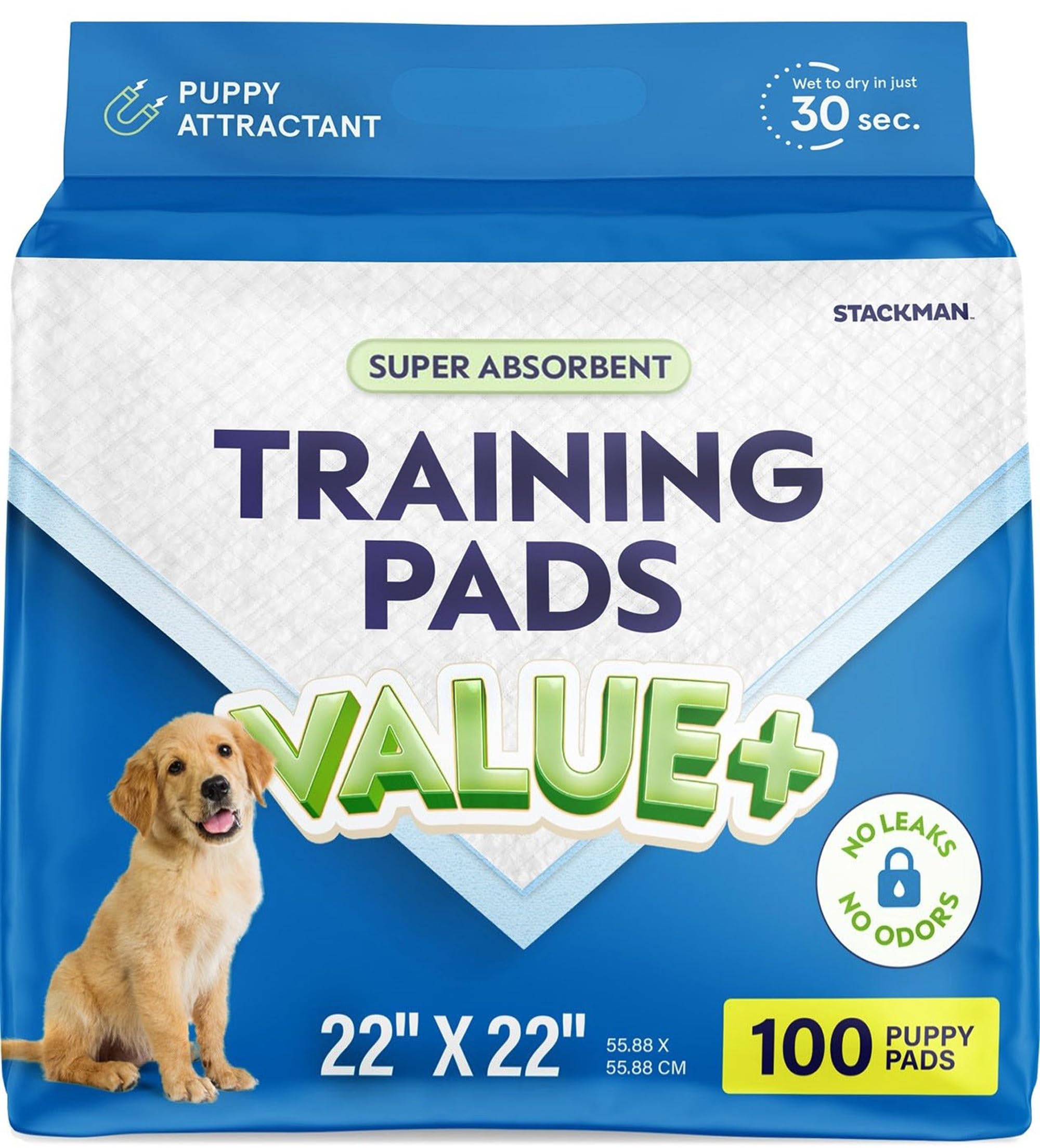 Puppy Pads Pet Pee Pads for Dogs & Puppy Training [100-COUNT] Potty Pads for Dogs 22" x 22" Leak-Proof Dog Pee Pads - Quick-Dry Surface - Heavy Duty Absorbent Disposable Dog Wee Pad Bulk Pack