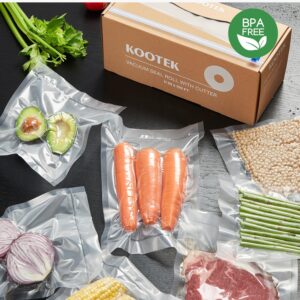 Kootek 11" x 150' Vacuum Sealer Bags Roll for Food with Cutter Dispenser, Commercial Grade Vacuum Seal Bags, BPA Free, Customized Size Food Bags for Storage, Meal Prep and Sous Vide