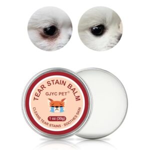 pet tear stain remover balm - 1 oz (30g) natural, plant-based eye care for dogs and cats - gently cleanses and restores sparkling eyes