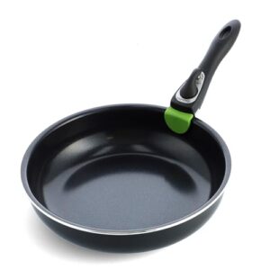 greenpan clip series 10" frying pan skillet with detachable handle, aluminum, healthy ceramic nonstick coating, induction, dishwasher safe, pfas-free, black