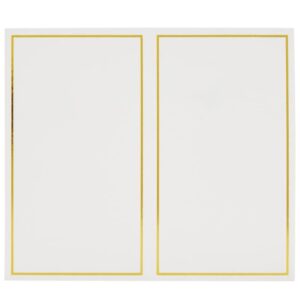 ccHuDE 50 Pcs Small Table Cards Wedding Place Cards White Name Cards Blank Seating Cards Party Table Tent Cards Place Setting Cards with Foil Border Golden