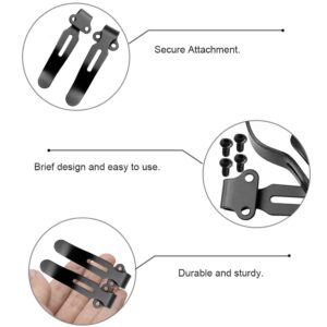 LOQJSS 2 Pack Deep Carry Pocket Clips with 4 Pieces Screws, Stainless Steel Knife Pocket Back Clip,Pocket Knife Clip Compatible with Bug-out 535 And Other Pocket Cutter