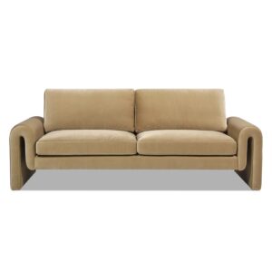 jennifer taylor home mason 85" fully upholstered performance velvet comfortable arched arm modern living room lounge sofa couch