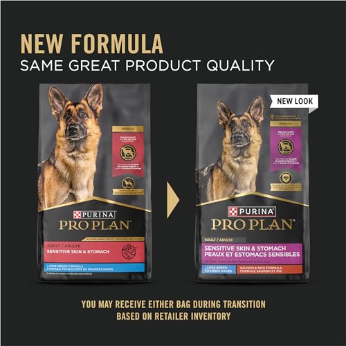 Purina Pro Plan Sensitive Skin and Stomach Dog Food Large Breed Salmon and Rice Formula - 34 lb. Bag