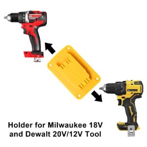 30pas Tool Holders and Battery Holder for Dewalt 20v Wall Mount Hanger Battery Drill Tool Storage Shelf for Milwaukee M18(Yellow)