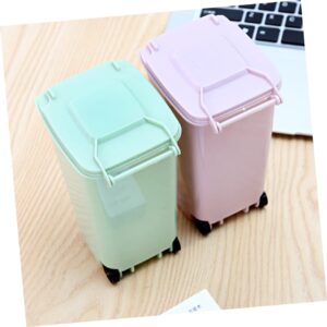 FONDOTIN 2 Pcs Mini Trash Can with Lid Compact Desktop Wastebasket for Bedroom Office Car Versatile Small Trash Can Pen Holder for Easy Organization