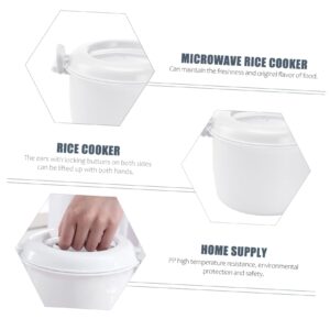 VINTORKY Rice Cooker Small Non-stick Pot Rice Maker Cooker Microwave Rice Maker Microwave Bowl with Lid Microwave Steamer Bowl Rice Making Pan Pasta Cooker Travel Plastic Japan Portable