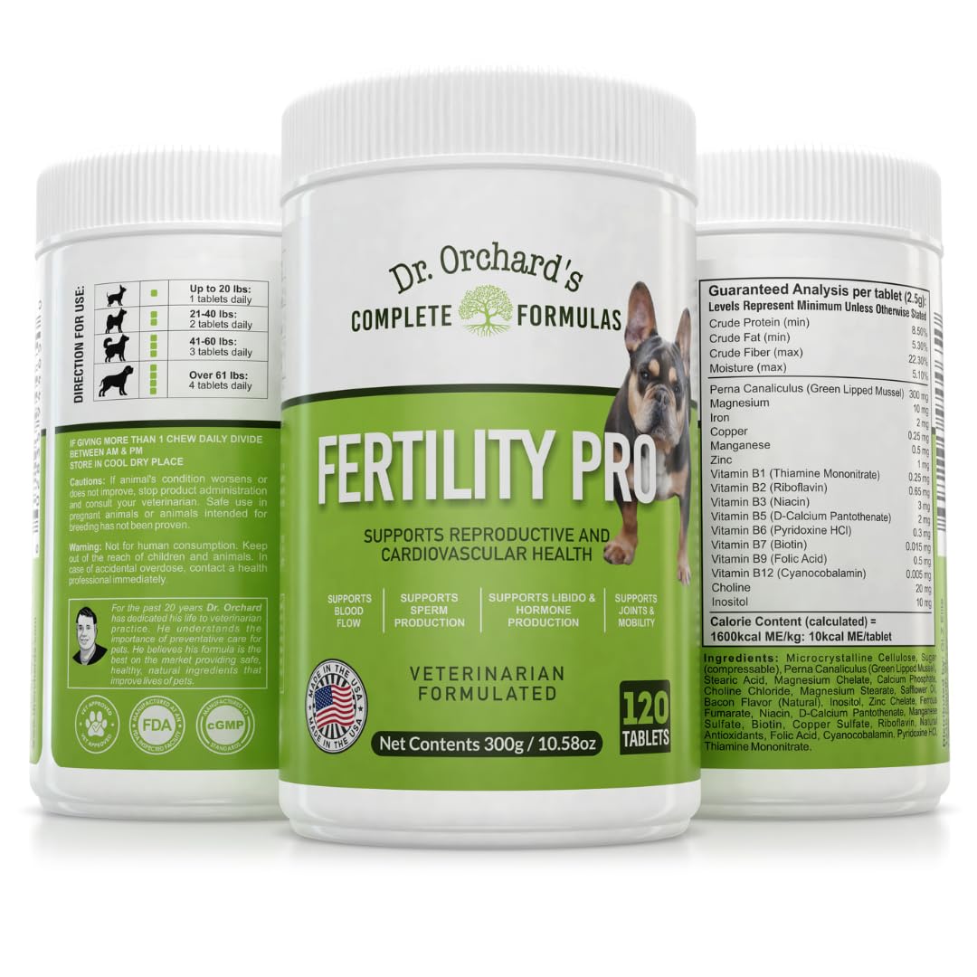 Dr. Orchards Fertility Pro for Dogs - Vet Formulated - for Males and Females -120ct