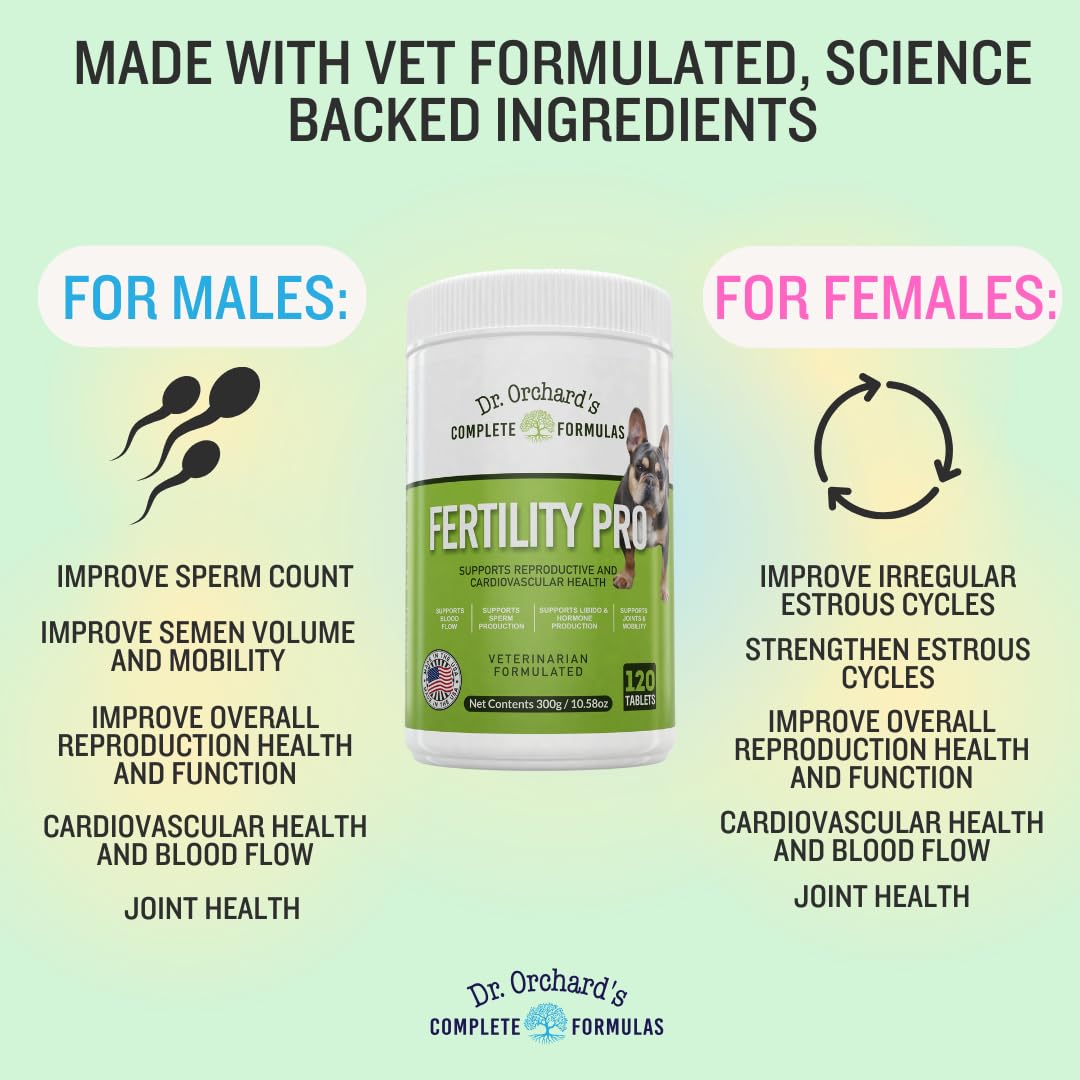 Dr. Orchards Fertility Pro for Dogs - Vet Formulated - for Males and Females -120ct