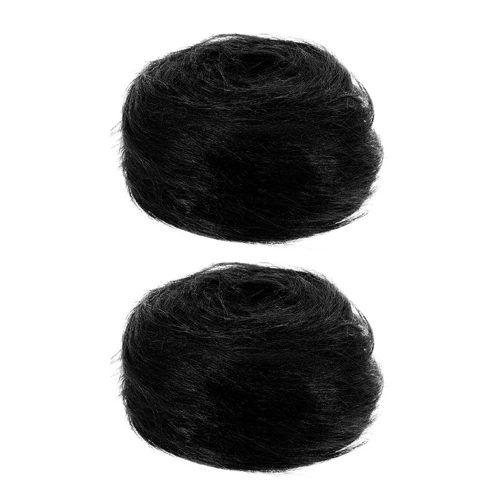 MECCANIXITY Faux Fur Fabric Square, 59x2 Inches Furry Fur Cuts Patches Plush Rug Chair Cover Seat Cushion Pad Black for Crafts Christmas Decoration Pack of 2