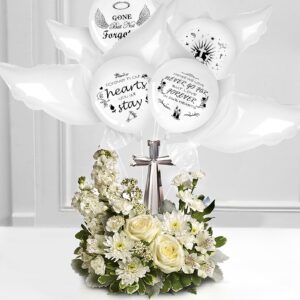 4PCS White Dove Balloons and 35PCS Memorial Balloons to Release in Sky Biodegradable Balloons for Release Happy Heavenly Birthday Balloon for Condolence, Funeral, Anniversary, Remembrance Services