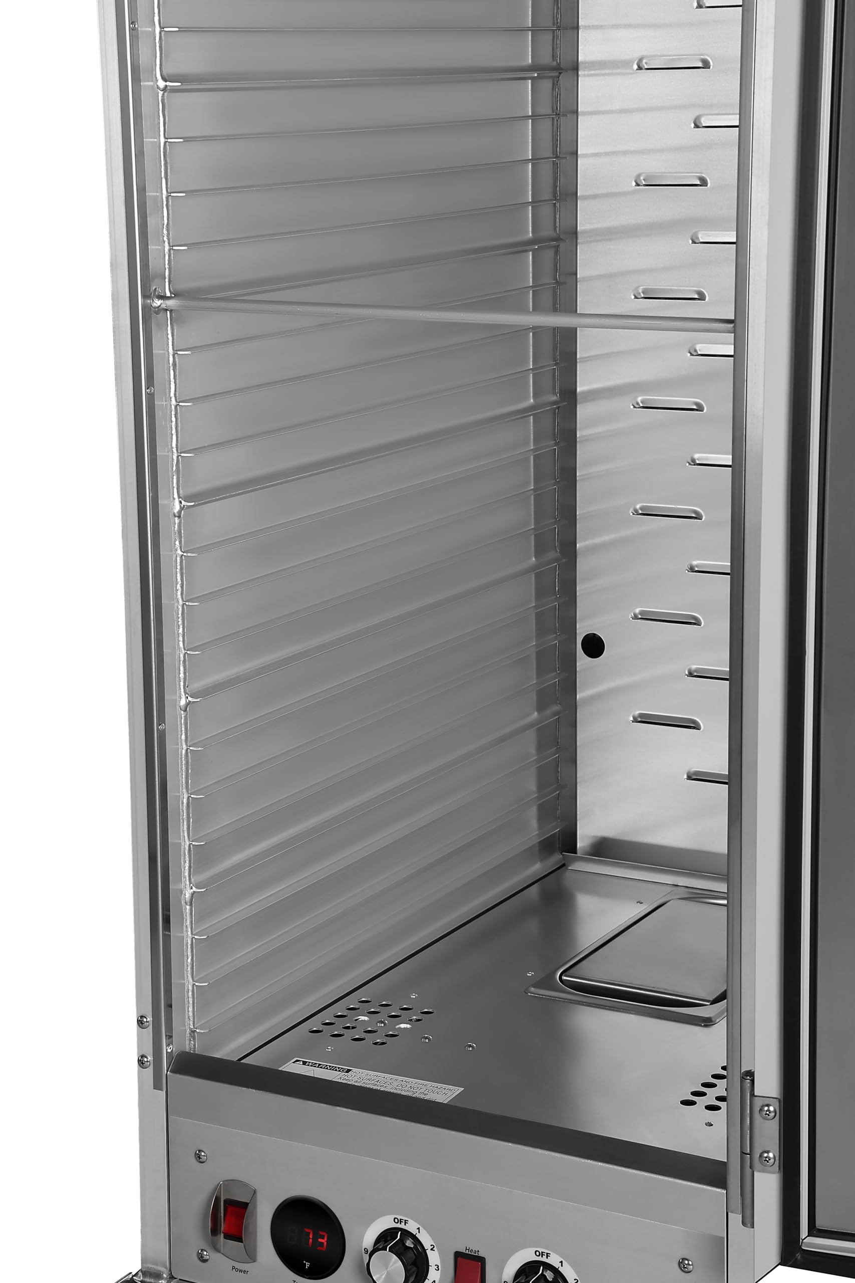 KoolMore 33 in. Commercial Insulated Heated Holding/Proofing Cabinet with Glass Door and 36-Pan Capacity in Silver, UL and NSF Listed (KM-CHP36-SIGL)