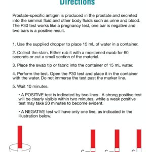 Semen Detection Test - P30 Antigen - Includes Supplies and Directions to Perform A Single Test - Used in Forensic Science Labs