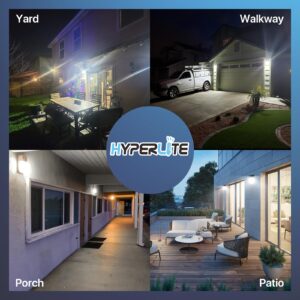 HYPERLITE LED Wall Pack 30W: 2Pack 3600lm 5000K Wall Pack LED Exterior Light, LED Wall Pack Light with Dusk to Dawn Photocell for House, Garage, Door, Yard, Porch, Home, Patio, Deck