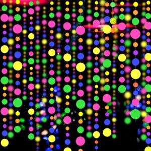 120feet uv round dot paper neon garland neon streamers neon decorations glow party uv reactive black light neon party favors glow in the dark party supplies for party wedding birthday garlands