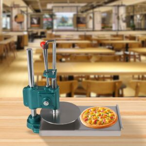 Manual Dough Press Machine Stainless Steel Dough Pizza Presser Large Press Plate Dough Flattening Machine for Pies Pizza Pastry Bread Maker, Home Commercial Use, Thickness Adjustable (9.5in)