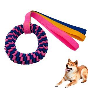 cabybigg dog rope toys,pink ring dog toy with rope,dog dental teeth cleaning toys,tug of war dog toy for large dogs