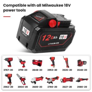 KOOMICY 12.0Ah 18V Replacement for Milwaukee M-18 Battery