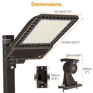 DEMILARE 400W LED Parking Lot Light, 60000LM LED Shoebox Light with 5000K Daylight IP65 100-277V, 150LM/W Dusk to Dawn LED Outdoor Light for Stadium, Roadway