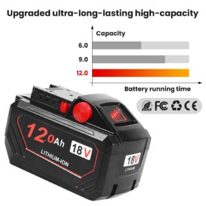 KOOMICY 12.0Ah 18V Replacement for Milwaukee M-18 Battery