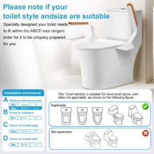 Toilet Safety Rails for Elderly (520 lbs), Handicap Toilet Rails with Foldable Handles, Toilet Assist Rails, Toilet Rails for Seniors, Heavy Duty Toilet Safety Frames Rails with Arms, Easy Installatio