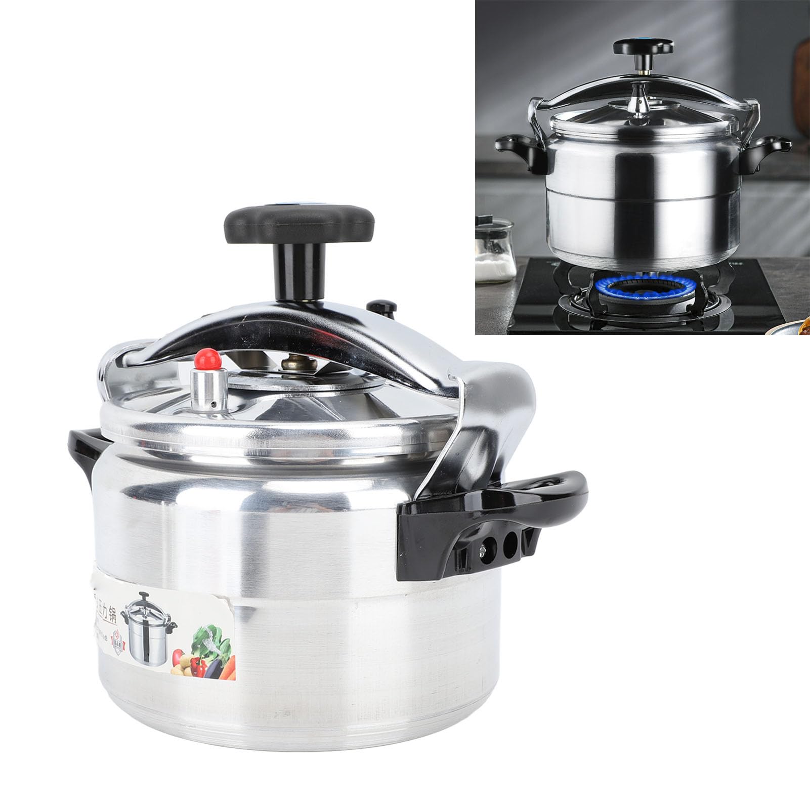 Haofy Large Capacity Pressure Cooker, Aluminum Alloy, Quick Cooking, Anti Stick Coating, Safety Design, Thickened, Commercial Household Use (7L)