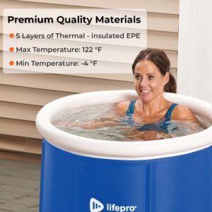 Lifepro Portable Ice Bath Tub with Cover and Storage Bag - Home & Travel Ice Bath Tub for Athletes and Adults, Durable Cold Plunge Tub for Home Therapy Sessions, Outdoor Ice Bath Cold Water Plunge Tub