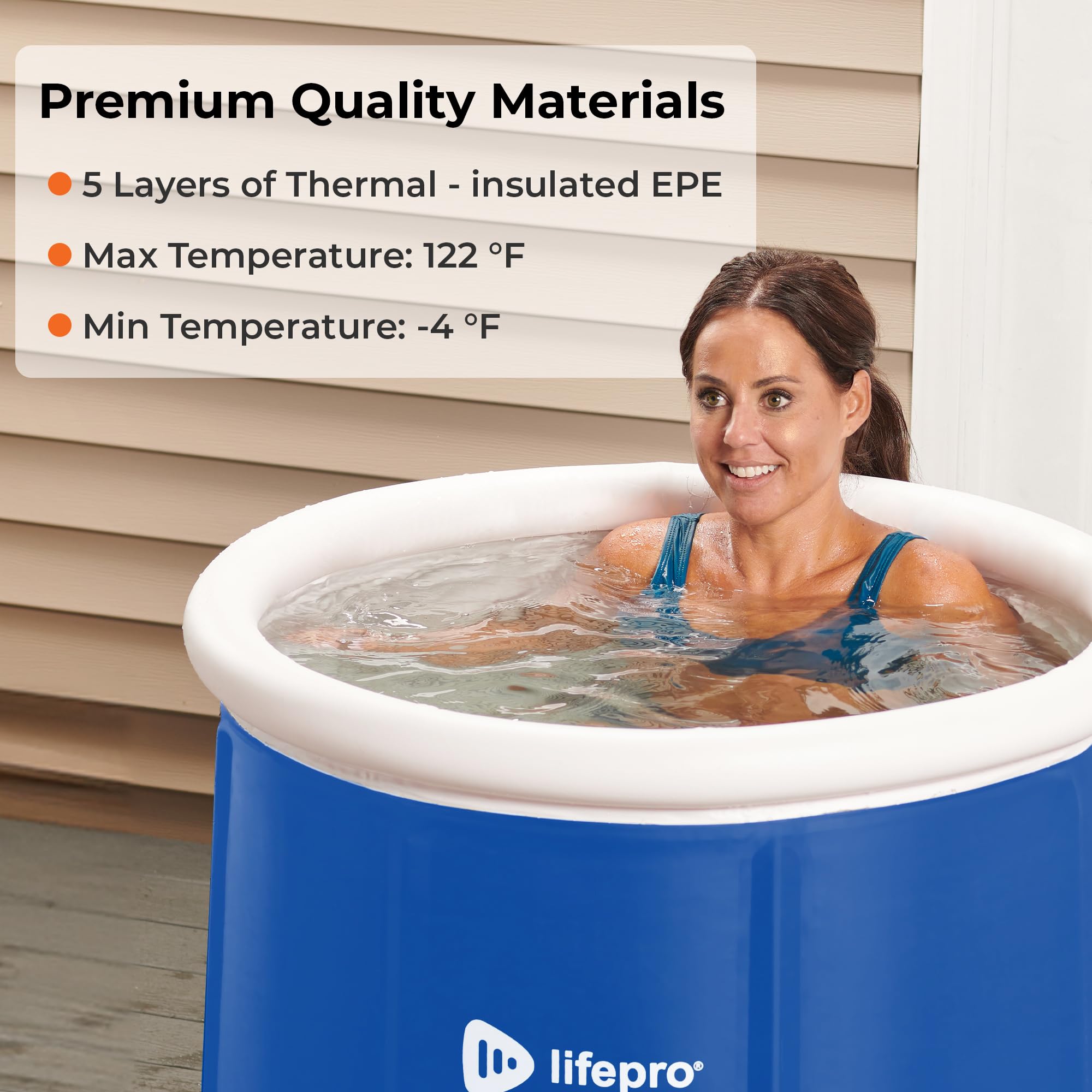 Lifepro Portable Ice Bath Tub with Cover and Storage Bag - Home & Travel Ice Bath Tub for Athletes and Adults, Durable Cold Plunge Tub for Home Therapy Sessions, Outdoor Ice Bath Cold Water Plunge Tub