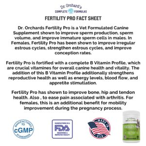 Dr. Orchards Fertility Pro for Dogs - Vet Formulated - for Males and Females -120ct