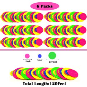 120feet UV Round Dot Paper Neon Garland Neon Streamers Neon Decorations Glow Party UV Reactive Black Light Neon Party Favors Glow in The Dark Party Supplies for Party Wedding Birthday Garlands