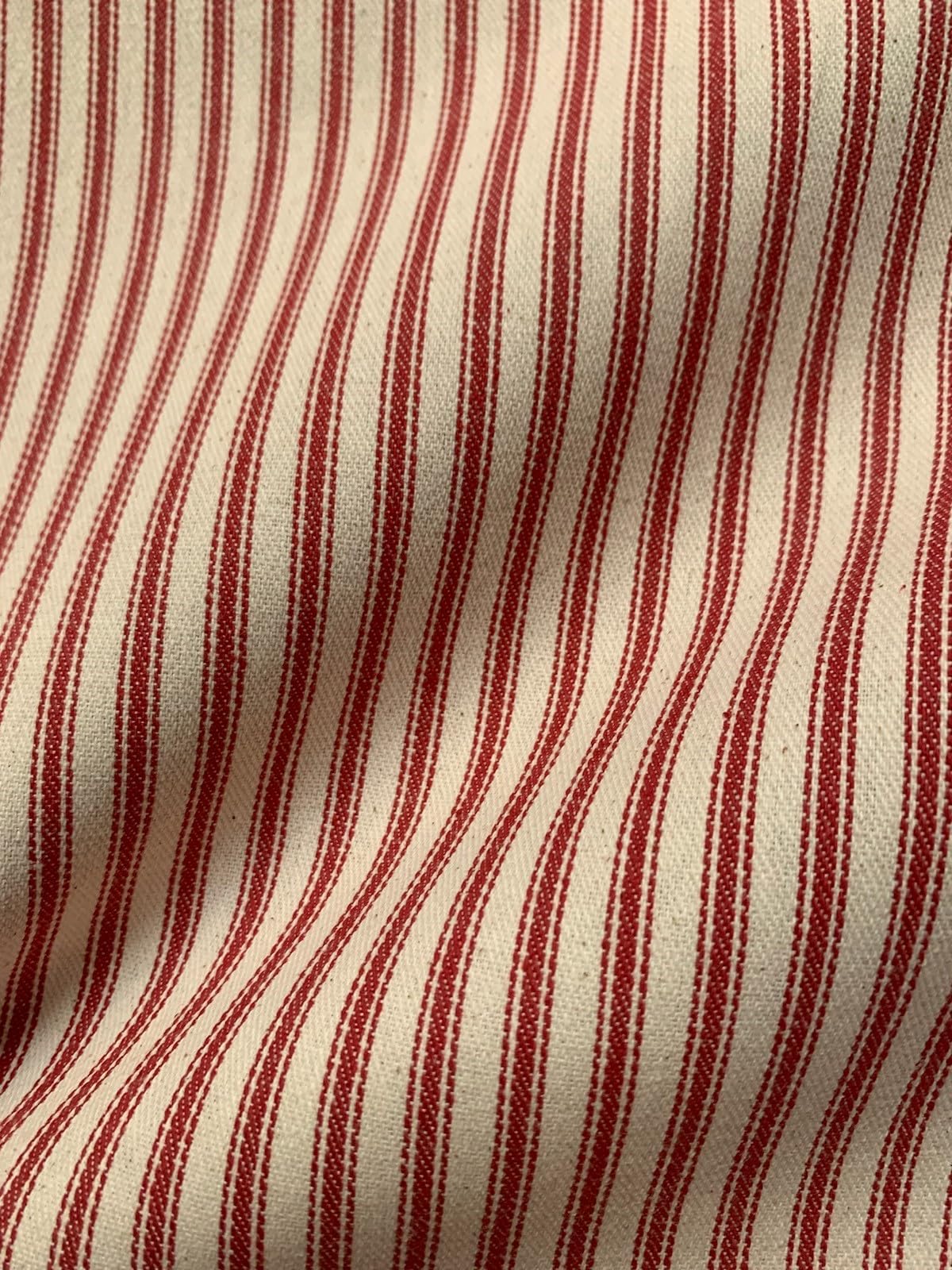 Red Woven Ticking Fabric by The Yard 44/45" Wide