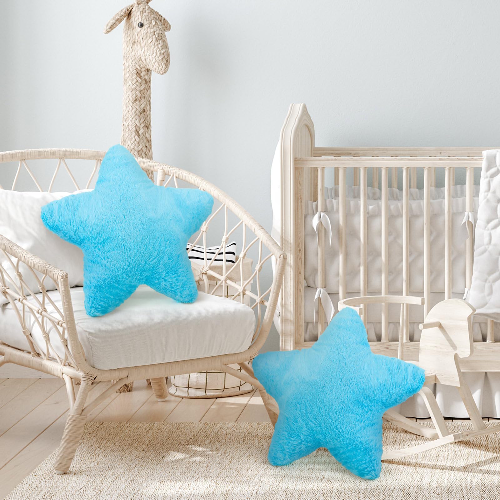 Sumind 2 Pcs 15.7 Inch Star Pillow Plush Star Throw Pillow Cute Pillows Aesthetic 3D Star Throw Stuffed Cushion Decorative Gift Room Decor for Bedroom Sofa Chair(Blue)