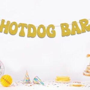 Hotdog Bar Banner,Hotdog Birthday Party Decorations,Fiesta Birthday Food Party Decor,Build Your Own Hot Dog Sign,Flaming Hot Dog Sausage Home Party Supplies Gold Red